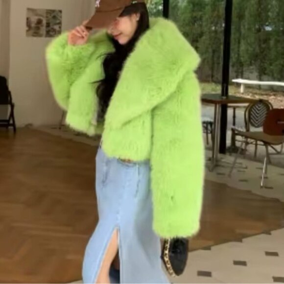 Black Cozy Chic Faux Fur Couture Plush Teddy Jacket - Picture 6 of 6